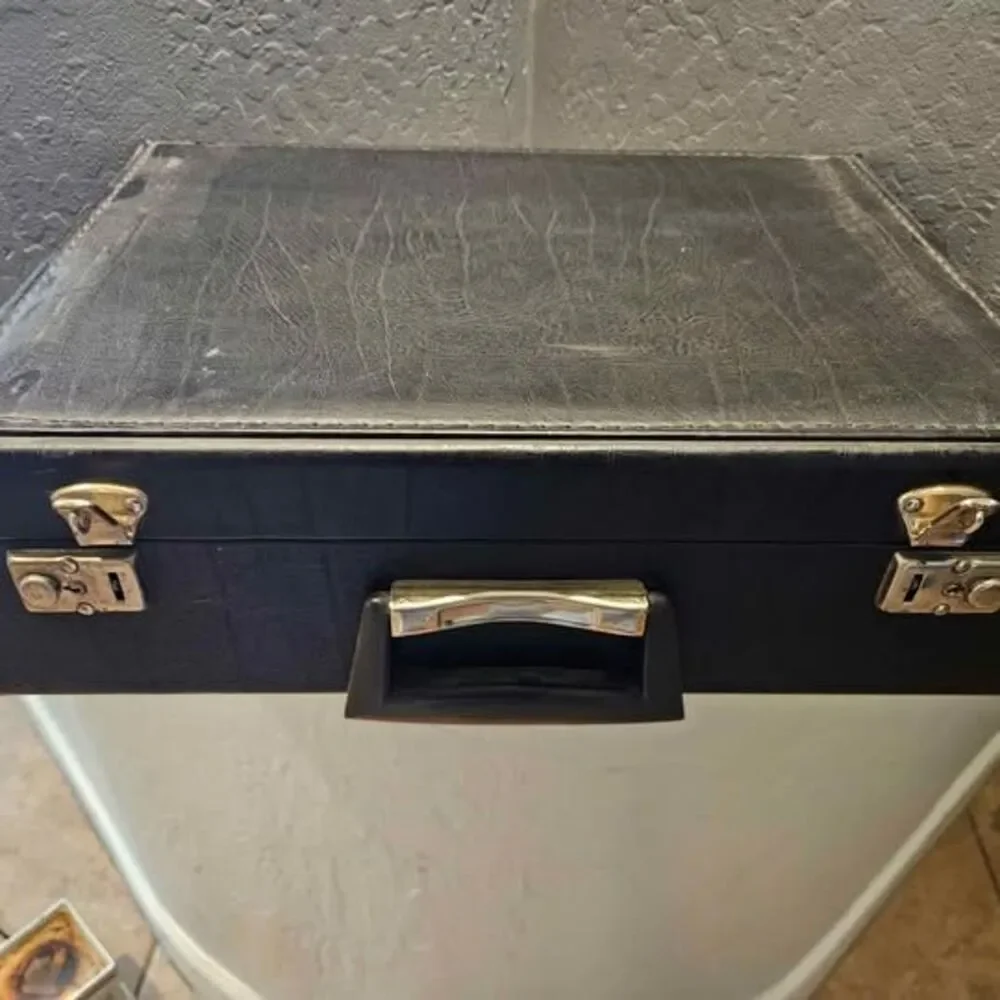 MCM Black Leather Travel Bar with Accessories Bar Caddy 17